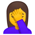 🤦‍♀️ Wanita dengan Gestur Facepalm Google