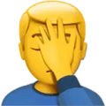 🤦‍♂️ Pria dengan Gestur Facepalm Apple