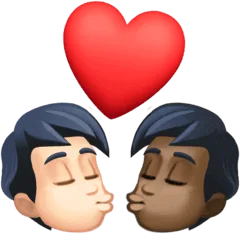 👨🏻‍❤️‍💋‍👨🏿 Berciuman Pria dengan Pria Warna Kulit Cerah dengan Warna Kulit Gelap Facebook