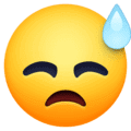 😓 Wajah Sedih Berkeringat Facebook