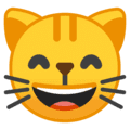 😸 Kucing Tersenyum dengan Mulut Terbuka dan Mata Tertutup Google