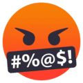 🤬 Wajah Serius dengan Simbol di Mulut EmojiOne