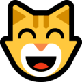 😸 Kucing Tersenyum dengan Mulut Terbuka dan Mata Tertutup Microsoft