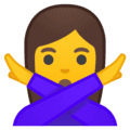 🙅‍♀️ Wanita dengan Gestur Menolak Google