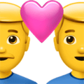 👨‍❤️‍👨 Pasangan dengan Hati Pria Pria Apple