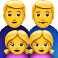 👨‍👨‍👧‍👧 Keluarga Pria Pria Anak Perempuan Anak Perempuan Apple