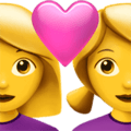 👩‍❤️‍👩 Pasangan dengan Hati Wanita Wanita Apple