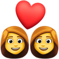 👩‍❤️‍👩 Pasangan dengan Hati Wanita Wanita Facebook