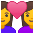 👩‍❤️‍👩 Pasangan dengan Hati Wanita Wanita Google