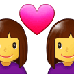 👩‍❤️‍👩 Pasangan dengan Hati Wanita Wanita Samsung