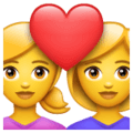 👩‍❤️‍👩 Pasangan dengan Hati Wanita Wanita WhatsApp