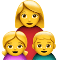 👩‍👧‍👦 Keluarga Perempuan Anak Perempuan Anak Laki Laki Apple