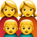 👩‍👩‍👦‍👦 Keluarga Perempuan Perempuan Anak Laki Laki Anak Laki Laki Apple
