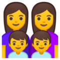 👩‍👩‍👦‍👦 Keluarga Perempuan Perempuan Anak Laki Laki Anak Laki Laki Google