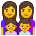 👩‍👩‍👧‍👦 Keluarga Perempuan Perempuan Anak Perempuan Anak Laki Laki Google