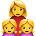 👩‍👧‍👧 Keluarga Perempuan Anak Perempuan Anak Perempuan Apple