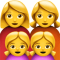 👩‍👩‍👧‍👧 Keluarga Perempuan Perempuan Anak Perempuan Anak Perempuan Apple