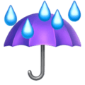 ☔ Payung dengan Tetesan Hujan Apple