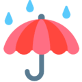 ☔ Payung dengan Tetesan Hujan Mozilla