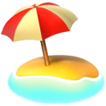 🏖️ Pantai Dengan Payung Apple
