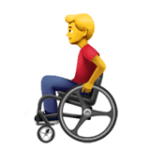 👨‍🦽 Pria dengan Kursi Roda Manual Apple