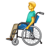 👨‍🦽 Pria dengan Kursi Roda Manual WhatsApp