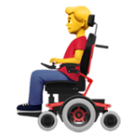 👨‍🦼 Pria dengan Kursi Roda Bermotor Apple