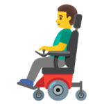 👨‍🦼 Pria dengan Kursi Roda Bermotor Google