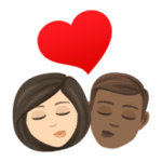 👩🏻‍❤️‍💋‍👨🏾 Berciuman Wanita dengan Pria Warna Kulit Cerah dengan Warna Kulit Gelap Sedang JoyPixels