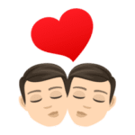 👨🏻‍❤️‍💋‍👨🏻 Berciuman Pria dengan Pria Warna Kulit Cerah JoyPixels