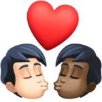 👨🏻‍❤️‍💋‍👨🏿 Berciuman Pria dengan Pria Warna Kulit Cerah dengan Warna Kulit Gelap Facebook