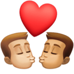 👨🏼‍❤️‍💋‍👨🏽 Berciuman Pria dengan Pria Warna Kulit Cerah Sedang dengan Warna Kulit Sedang Facebook