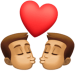 👨🏽‍❤️‍💋‍👨🏽 Berciuman Pria dengan Pria Warna Kulit Sedang Facebook