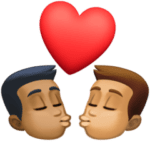 👨🏾‍❤️‍💋‍👨🏽 Berciuman Pria dengan Pria Warna Kulit Gelap Sedang dengan Warna Kulit Sedang Facebook