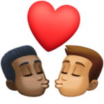 👨🏿‍❤️‍💋‍👨🏽 Berciuman Pria dengan Pria Warna Kulit Gelap dengan Warna Kulit Sedang Facebook