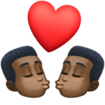 👨🏿‍❤️‍💋‍👨🏿 Berciuman Pria dengan Pria Warna Kulit Gelap Facebook