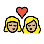 👩🏼‍❤️‍💋‍👩🏼 Berciuman Wanita dengan Wanita Warna Kulit Cerah Sedang OpenMoji