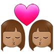 👩🏽‍❤️‍💋‍👩🏽 Berciuman Wanita dengan Wanita Warna Kulit Sedang Samsung