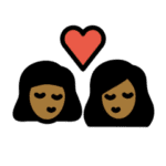 👩🏾‍❤️‍💋‍👩🏾 Berciuman Wanita dengan Wanita Warna Kulit Gelap Sedang OpenMoji