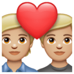 💑🏼 Pasangan dengan Hati Warna Kulit Cerah Sedang WhatsApp