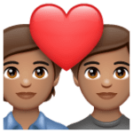 💑🏽 Pasangan dengan Hati Warna Kulit Sedang WhatsApp