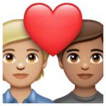 🧑🏼‍❤️‍🧑🏽 Pasangan dengan Hati Warna Kulit Cerah Sedang dengan Warna Kulit Sedang WhatsApp