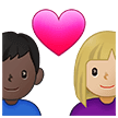 👩🏼‍❤️‍👨🏿 Pasangan dengan Hati Wanita dengan Pria Warna Kulit Cerah Sedang dengan Warna Kulit Gelap Samsung 1
