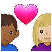 👩🏼‍❤️‍👨🏾 Pasangan dengan Hati Wanita dengan Pria Warna Kulit Cerah Sedang dengan Warna Kulit Gelap Sedang Samsung