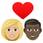 👩🏼‍❤️‍👨🏿 Pasangan dengan Hati Wanita dengan Pria Warna Kulit Cerah Sedang dengan Warna Kulit Gelap JoyPixels 1