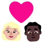 👩🏼‍❤️‍👨🏿 Pasangan dengan Hati Wanita dengan Pria Warna Kulit Cerah Sedang dengan Warna Kulit Gelap Microsoft 1