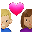 👩🏽‍❤️‍👨🏼 Pasangan dengan Hati Wanita dengan Pria Warna Kulit Sedang dengan Warna Kulit Cerah Sedang Samsung