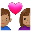 👩🏽‍❤️‍👨🏽 Pasangan dengan Hati Wanita dengan Pria Warna Kulit Sedang Samsung