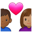 👩🏽‍❤️‍👨🏾 Pasangan dengan Hati Wanita dengan Pria Warna Kulit Sedang dengan Warna Kulit Gelap Sedang Samsung