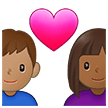 👩🏾‍❤️‍👨🏽 Pasangan dengan Hati Wanita dengan Pria Warna Kulit Gelap Sedang dengan Warna Kulit Sedang Samsung